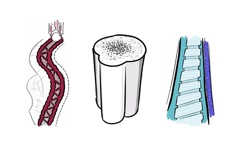 3D printed concrete architecture sketch detail