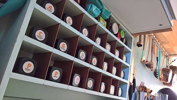 homemade spice rack for kitchen refurbishment